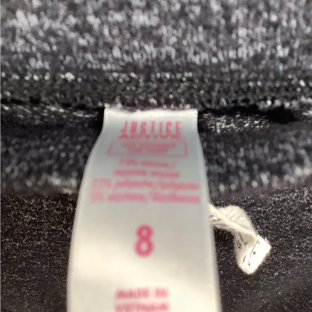 Justice Size 8 Girl’s Cozy Gray Jogger Pants with Drawstring. Preloved